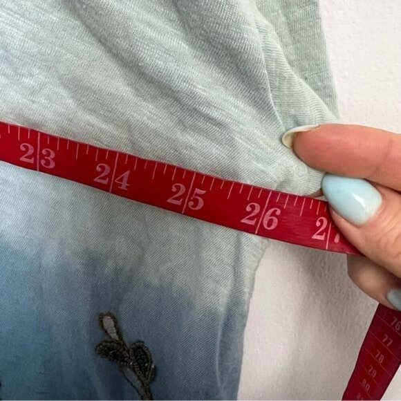 Anthropologie Tulsi Swing embroidered beaded floral oversized Tee top Sz S NWT - Picture 5 of 11